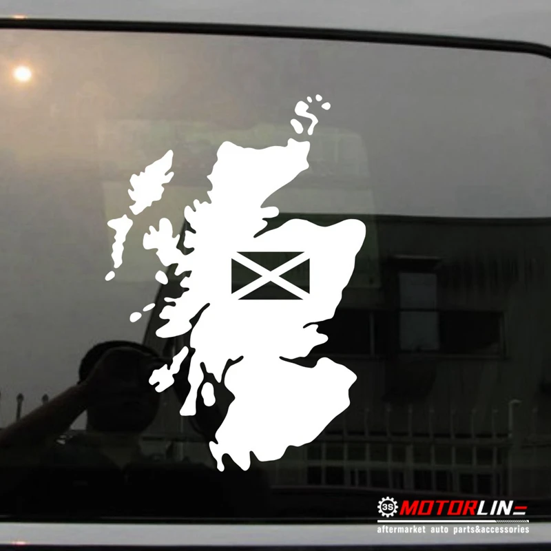 

Flag and Map of Scotland Decal Sticker Car Vinyl pick size color Scottish no background