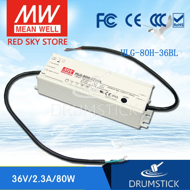 

MEAN WELL HLG-80H-36BL 36V 2.3A meanwell HLG-80H 36V 82.8W Single Output LED Driver Power Supply B type