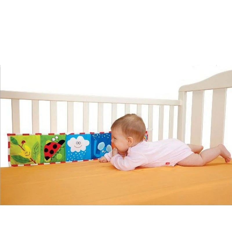 Детские игрушки на кроватку бампер детская книга из ткани для детей Погремушки познание вокруг мультитач красочная кровать бампер для детей игрушки LA894165