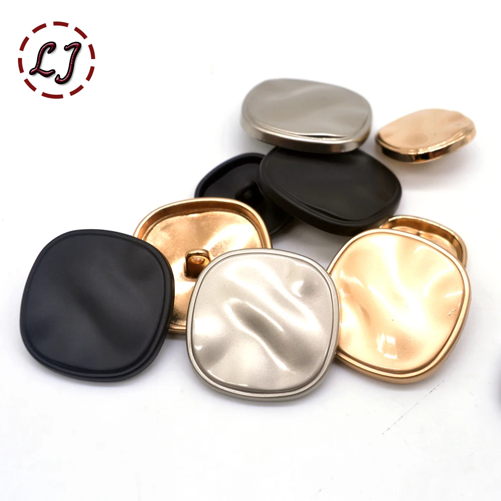 

10pcs/lot high quality square metal sewing button snaps for women overcoat windcoat decoration button garment accessory DIY