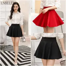 Большие размеры, женские юбки в стиле ампир бордового и черного цветов для лета, Женская Милая Короткая юбка, женская повседневная юбка с карманами, 3XL fit Fatty GJ132