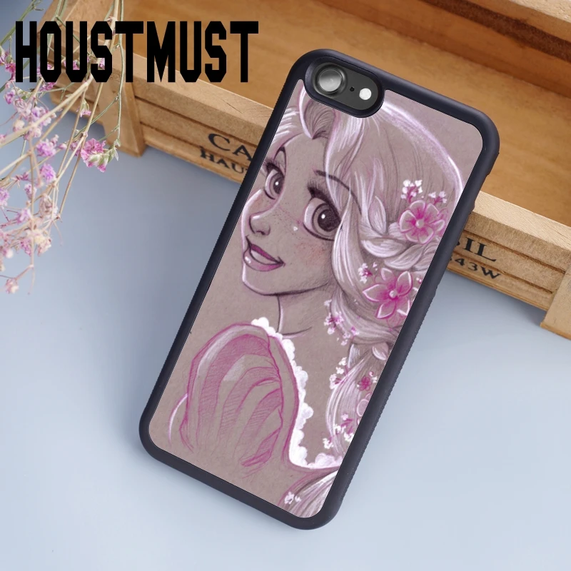HOUSTMUST Рапунцель платье принцессы чехол Чехол для iPhone 5 5S SE 6 S 7 8 X samsung galaxy S5 S6 S7 край