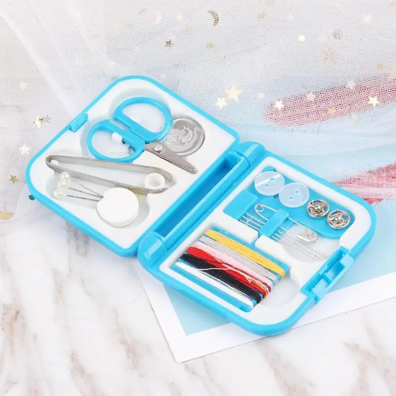 

Sewing Box Needle Threads Box Set Storage Box Portable Travel Scissor Thimble Buttons Pins Home Tools Travel Sewing Kit