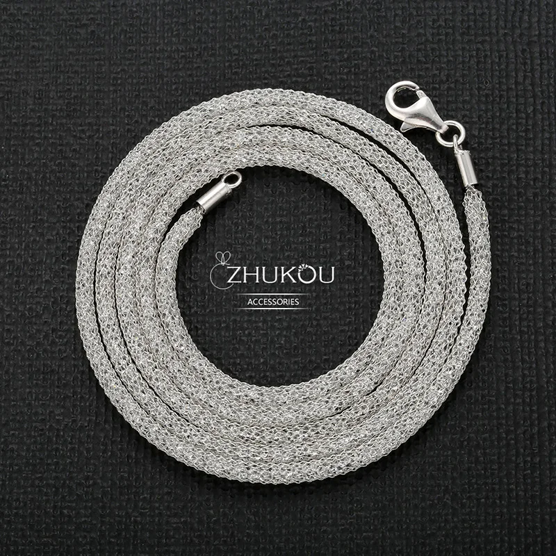 ZHUKOU 2,5x67,5 мм модная романтическая латунная цепочка с кубическим цирконием для женщин Высокое качество корейское ожерелье ручной работы Модель: VL10