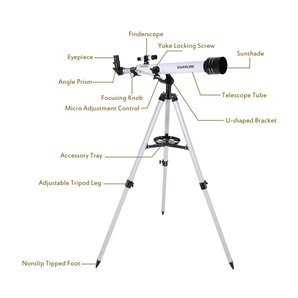 Visionking 70x6 210X HD астрономический телескоп Монокуляр Зрительная труба Монокуляр Луна наблюдение за птицами рефрактор космический телескоп