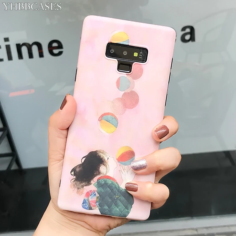 

YHBBCASES For Samsung Note 8 9 Retro Oil Painting Soft Cases Colorful Bubble Girl Phone Cover For Samsung Galaxy S10 S8 S9 Plus
