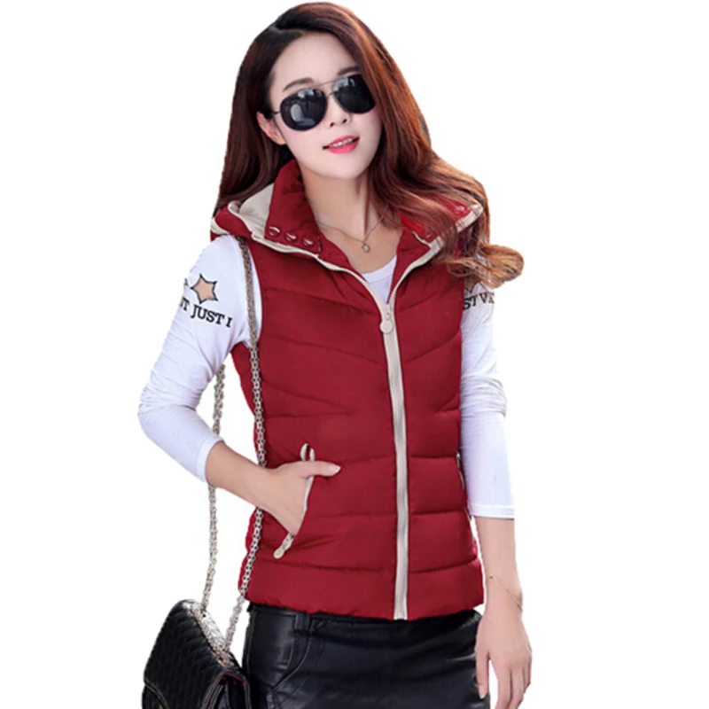 2016 Winter Vests Waistcoat Outerwear Winter Vest Women Fashion Cotton