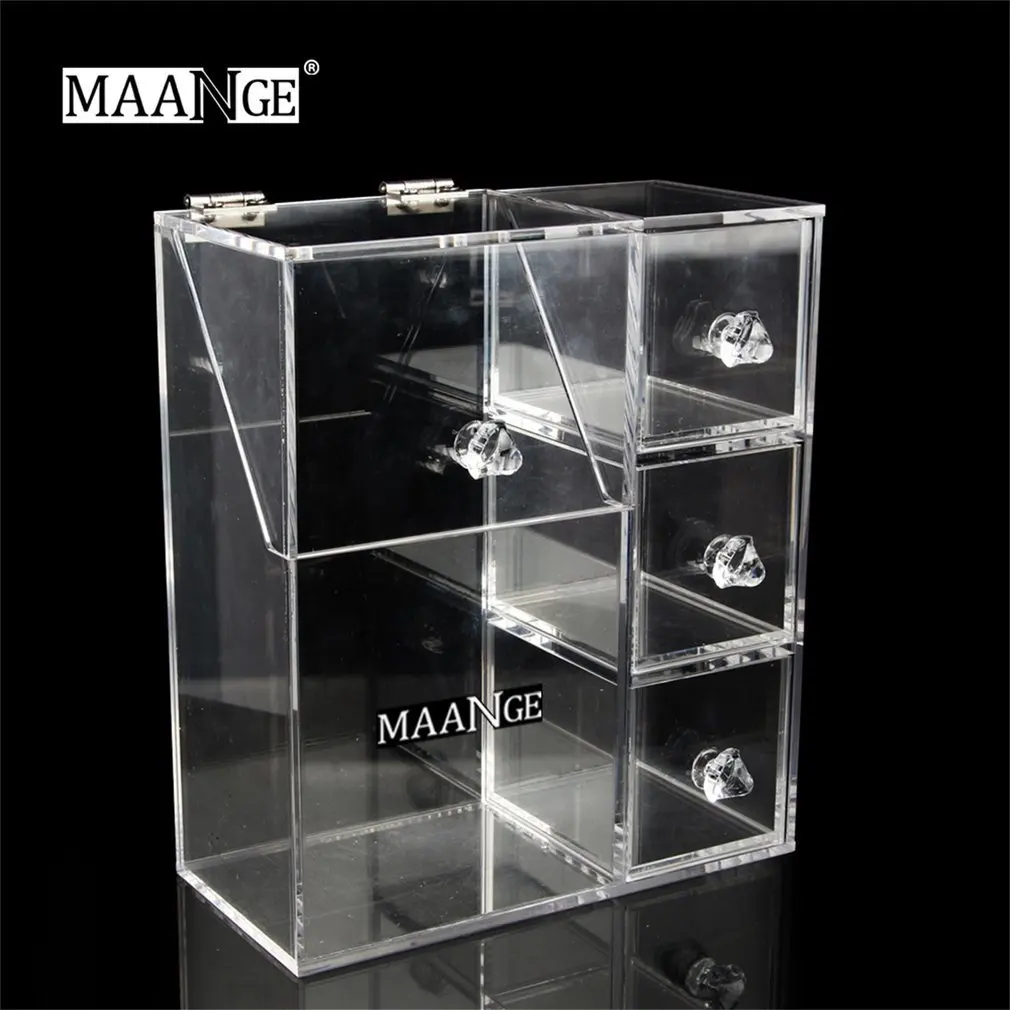 

Transparent Makeup Tools Organizer Box Cosmetic Kit Holder Makeup Brushes Pencil Lipstick Case Make Up Tools Professional Tool