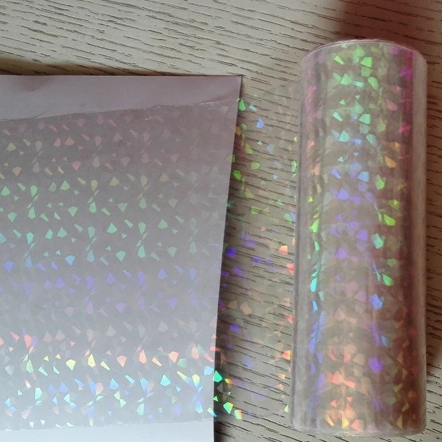 Holographic foil transparent foil Y04 hot stamping for paper or plastic  16cm x120m Shattered Glass - AliExpress