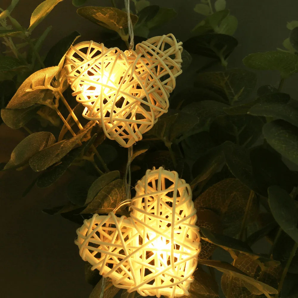 

Fairy Christmas led string light 1.1M 10Leds Battery powered Rattan Heart Home decoration for Xmas,New Year,Wedding,Birthday