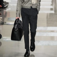 27-44! Новинка года Для мужчин одежда повседневные штаны узкие обтягивающие штаны костюм Красивый Мульти-карман брюки большие размеры певица костюмы