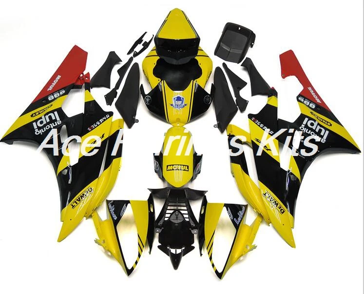 Полный Обтекатель подходит для Yamaha YZF 600 R6 06 07 YZF-R6 2006 2007 ABS пластик мотоцикл обтекатель комплект Cowling на заказ красный желтый