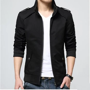 

men jacket 2020 new spring autumn men's cotton jackets and coats stand collar male casual overcoat thin outerwear WLF105