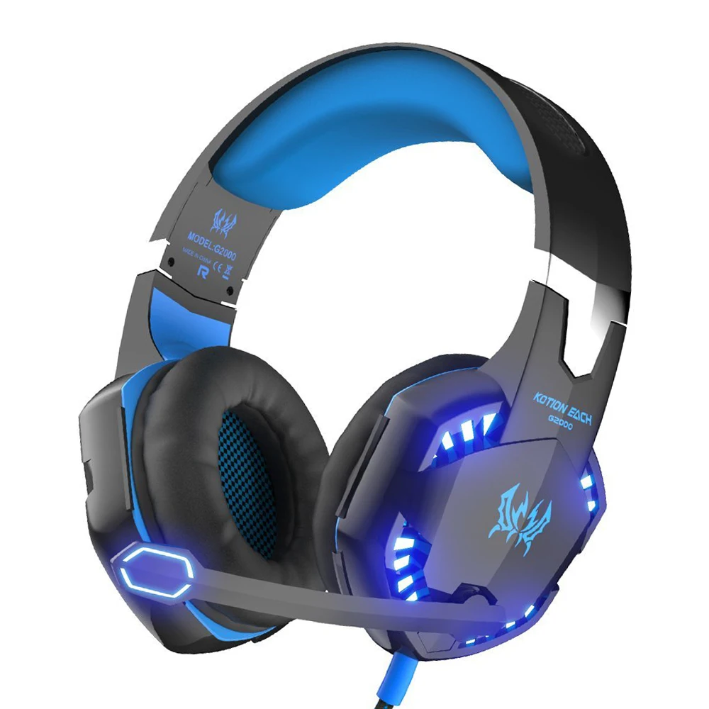 KOTION EACH G2000 Gaming Headset HIFI Stereo Wired PC Gamer Computer Headphones With Microphone Led Noise