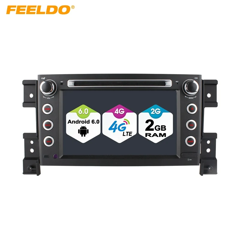 

FEELDO 7" Android 6.0 (64bit) DDR3 2G/16G/4G LTE Quad Core Car DVD GPS Radio Head Unit For Suzuki Grand Vitara(Third generation