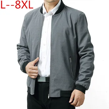 

8XL 6XL 5XL Spring Autumn Casual Solid Fashion Slim Men Bomber Jacket Male Baseball Men's windbreaker Jackets Coat Men's Jacket