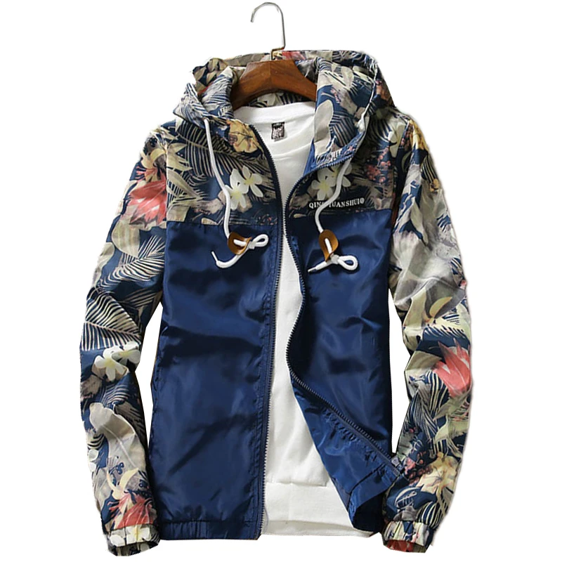 Floral Jacket 2018 Autumn Mens Hooded Jackets Slim Fit Long Sleeve Homme Windbreaker Coat Clothing Mens Jackets and Coats Floral Jacket 2018 Autumn Mens Hooded Jackets Slim Fit Long Sleeve Homme Windbreaker Coat Clothing Mens Jackets and Coats