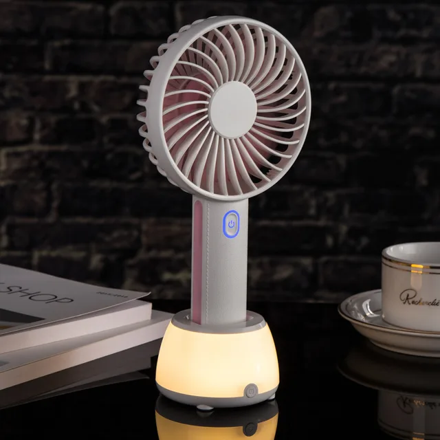 2018 Popular New Design Portable Usb Mini Fans With Rechargeable Battery And Led Night Light