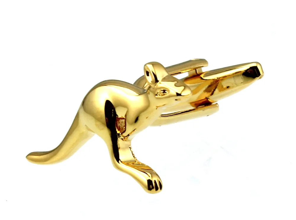 

Sunnylink Men's Cuff Links Animal Gold Kangaroo Cufflinks for shirt M4080 25mm