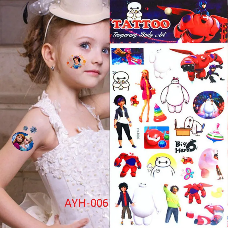 Children robot temporary body art flash tattoo stickers 10 * 21 cm