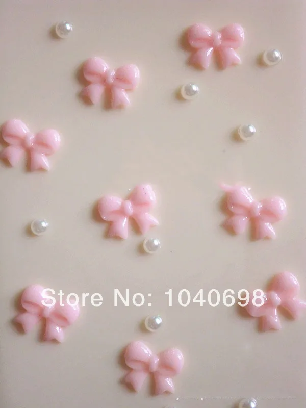 

100pcs/lot 8*10mm cute bowknot resin flat back cabochon for DIY phone,nail art decoration Jewelry Making Findings