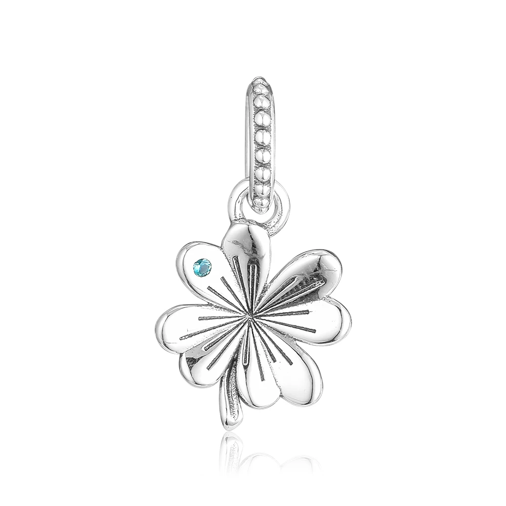

Pandulaso Garden Lucky Four-Leaf Clover Necklace Pendant Fits DIY sterling silver jewelry Bracelets For Woman Beads jewelry