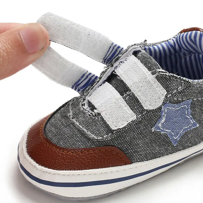 Детская обувь для новорожденных мальчиков для детей, на мягкой подошве детский пинетки для младенцев мальчиков и девочек холст кроссовки против скольжения пинетки
