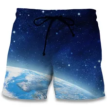 Модные пляжные шорты космическое звездное небо 3D принт Брендовые мужские Korte Broek Harajuku Хип Хоп быстросохнущие бордшорты брюки