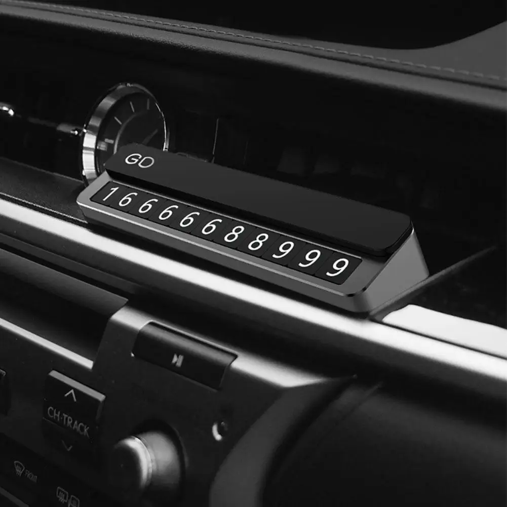 

Stylish number plate holder car plate Slide Cover Car Temporary Stop Magnetic Phone Number Parking Card Plate