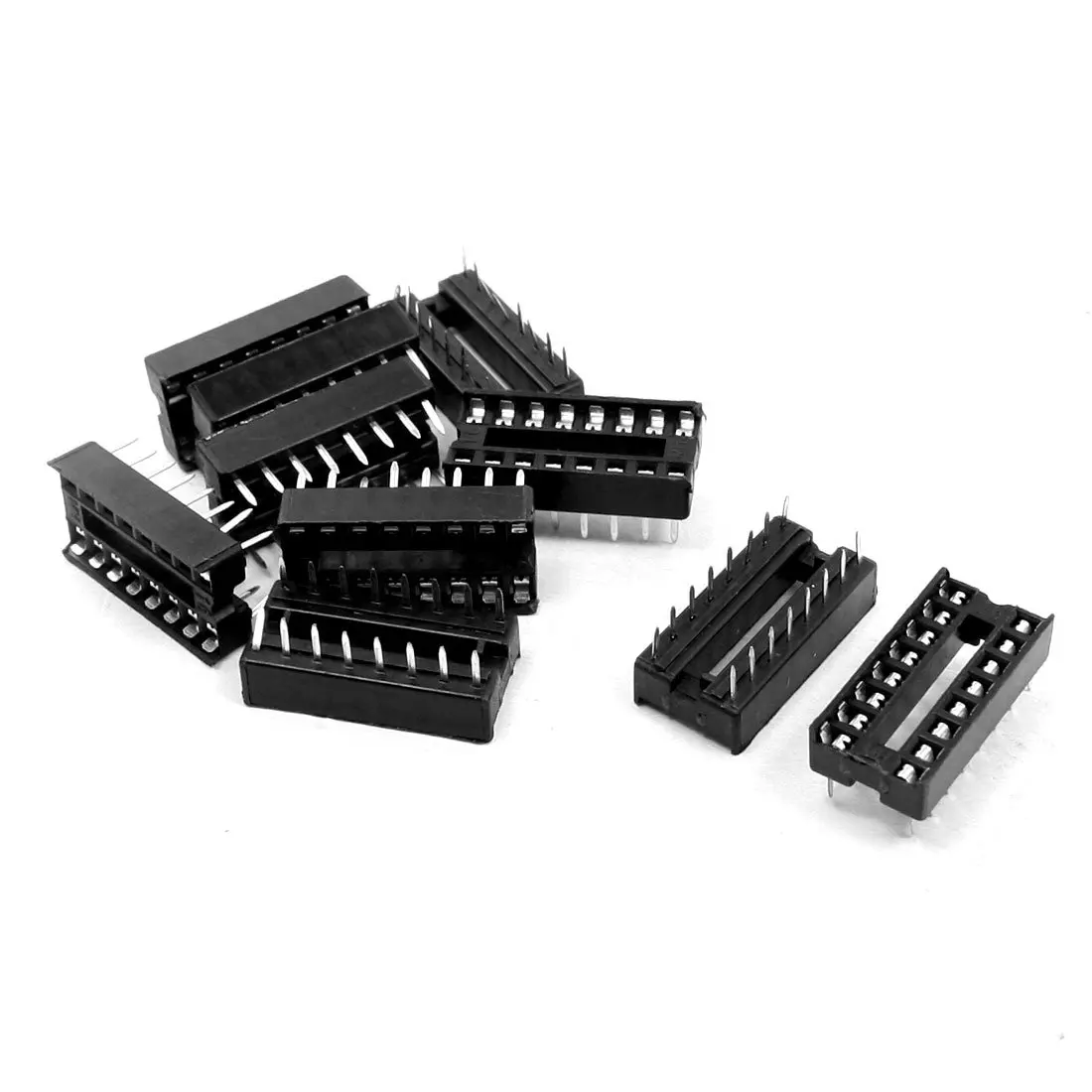 

10 Pcs Dual Row Through Hole 2 x 8 Pin DIP IC Sockets Block Adapter