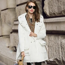 Winter jacket women coat white colour Casual loose big size mujer white duck down jacket warm manteau female parka down coat