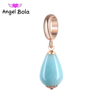 

10Pcs/lot Wholesale Pryme Endless Charms Water Drop Design Rose Pearl Bracelet Charms For Lovers Jewelry EC-066