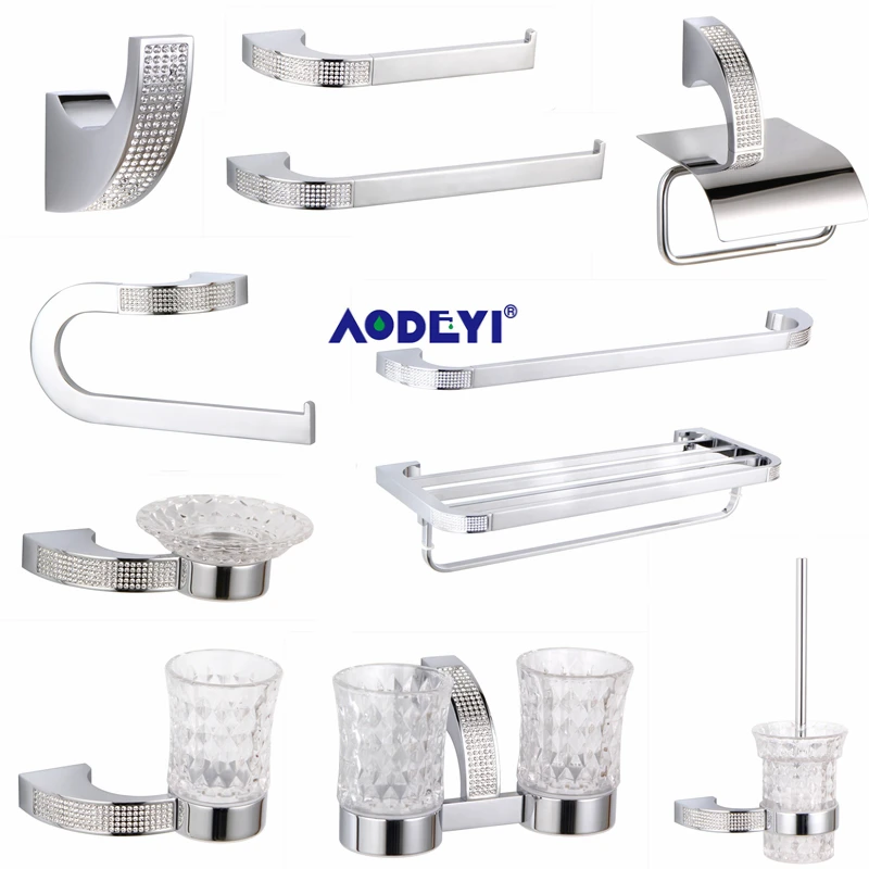 Bathroom Hardware Set Bathroom Hardware Accessories Czech Crystal Bathroom Hardware Set Robe Hook Towel Rail Rack Bar Shelf Toothbrush Holder Bathroom Accessories Gold/Chrome
