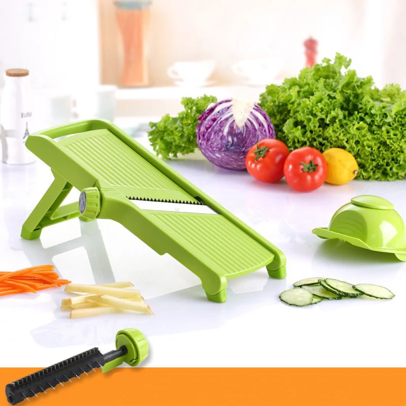  Fruit Vegetable Tools Kitchen Accessories-Adjustable Mandoline Slicer Vegetable Cutter Potato Cutter Carrot Grater Julienne 