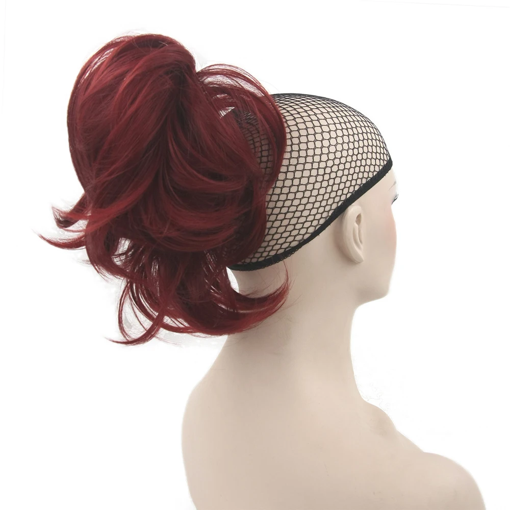  Soowee High Temperature Curly Hair Piece Blonde Claw Ponytail Synthetic Hair Black Clip In Hair Ext