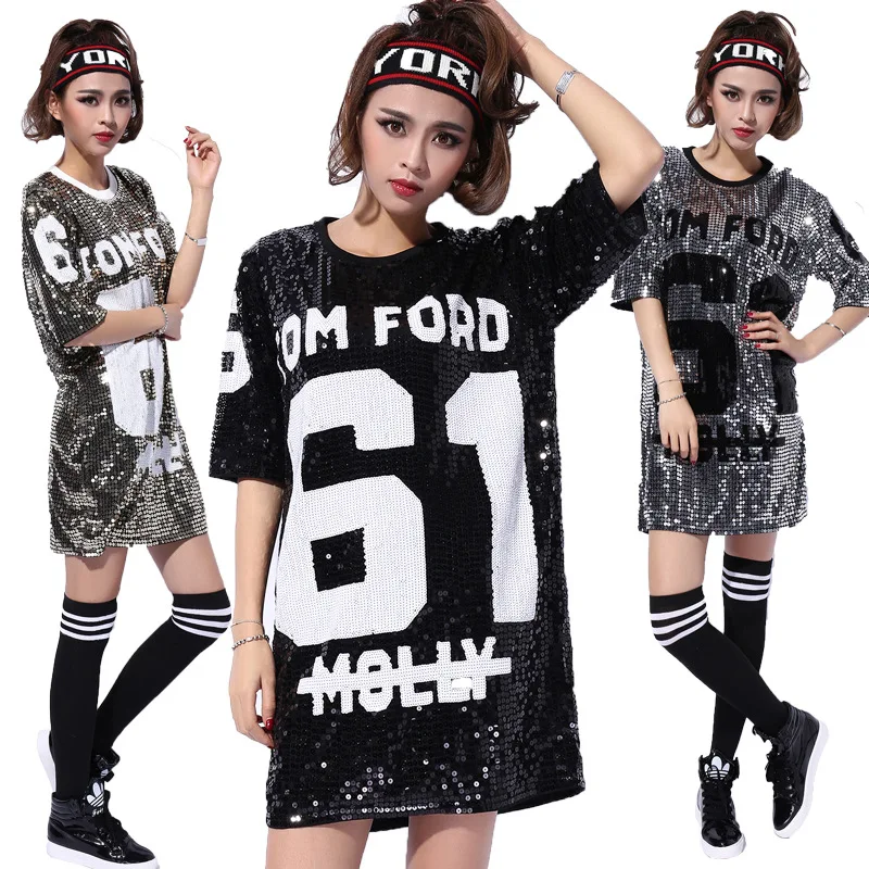 

2019 New Hot Sexy Singer Jazz Hip Hop Dance Costumes Lady Female Sexy Nightclub Sequins Beyonce Bodysuit Bar Dj Performance Wear
