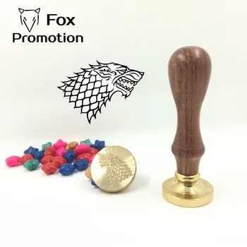 

Game of Thrones Stark wax stamp wood handle with 50pcs wax,Scrapbooking DIY Ancient Seal Retro Stamp, Vintage and high quality