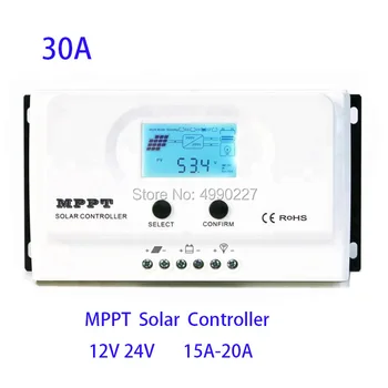 

Wiser3 30A MPPT Solar Controller 12V/24V Auto Max PV input 150VDC with LCD display 2 USB terminals RS485 communication