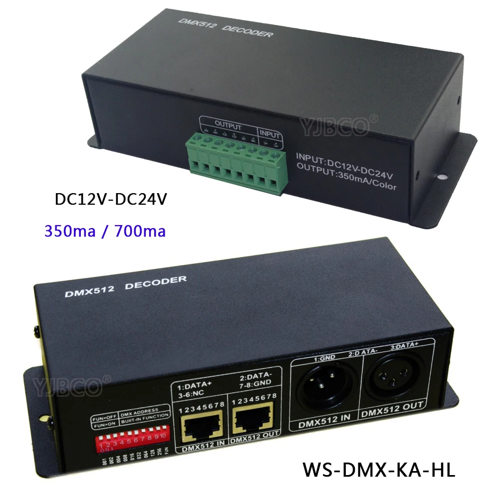 4CH 4 CH x 4A с RJ45 интерфейс RGBW светодио дный контроллер простая цифровая схема DMX512 декодер, диммер, диск, DC12V-24V для Светодиодные ленты свет