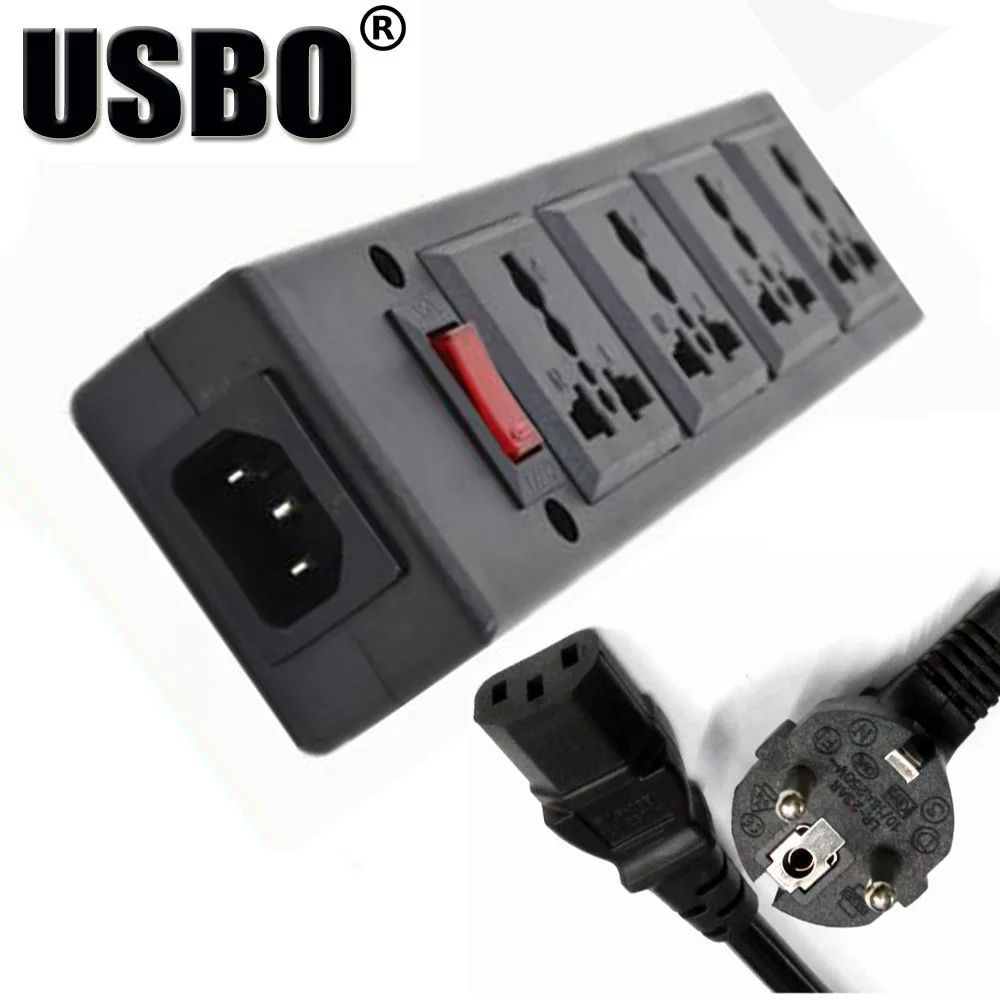 Многофункциональный 250v 13a 1 8 м 4 jack Универсальный адаптер переменного тока в