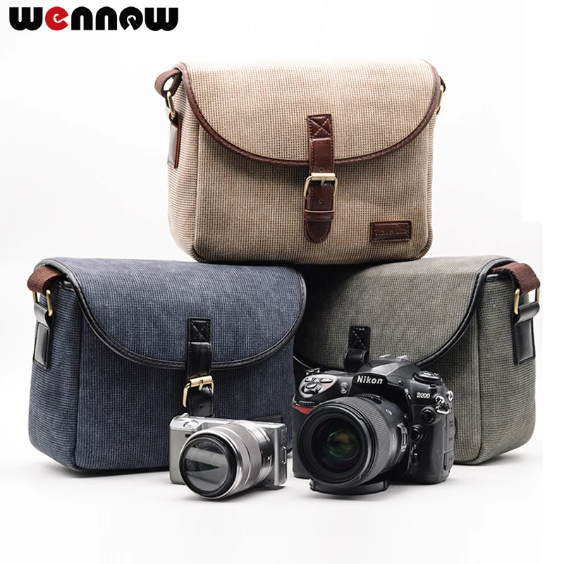 wennew Retro DSLR Camera Bag Photo Case Backpack for Canon EOS 1500D