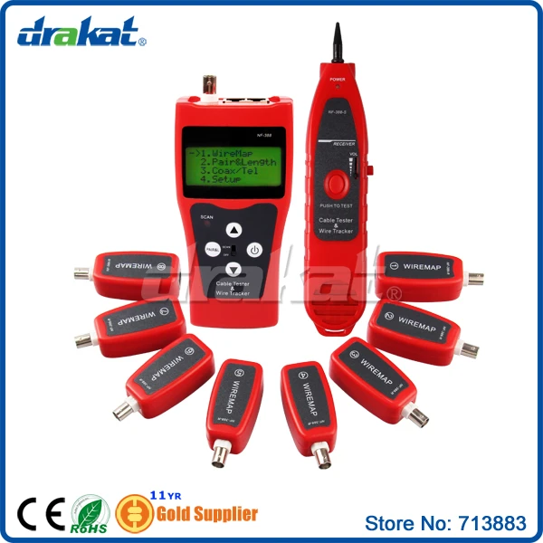 

Multifuctional Remote Cable Tester Tracker LCD display RJ45 RJ11 BNC NF-388