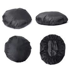 44" Black Patio Fire Pit Dustproof Cover Waterproof Outdoor Grill BBQ Cooking Protector Round Canopy Shelter Cover Garden Yard