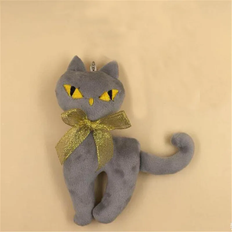 1PCS Mini Gold Eye Plush Cat Toys Small Pendant Personality Soft Stuffed Cool Cats Toy Kids Gifts 15CM HANDANWEIRAN