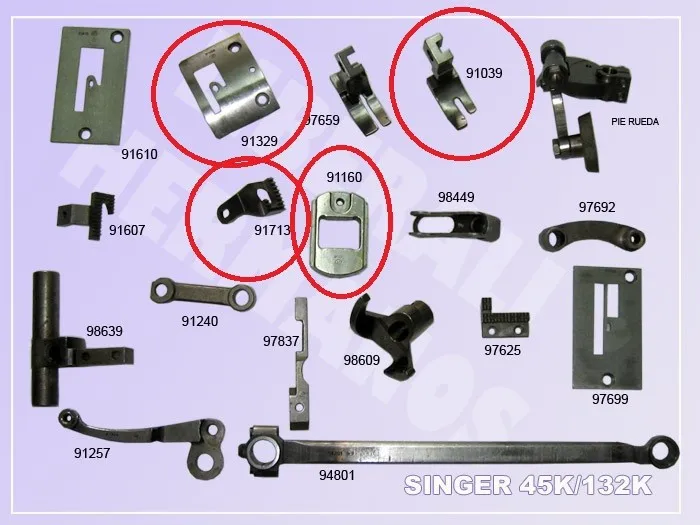 Для SINGER 45k feed dog 91713