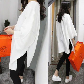 

2019 Sprign and Summer Korean Loose Short-sleeved T-shirt Large Size Cotton Causal T-shirts O-Neck Solid Short t-shirts