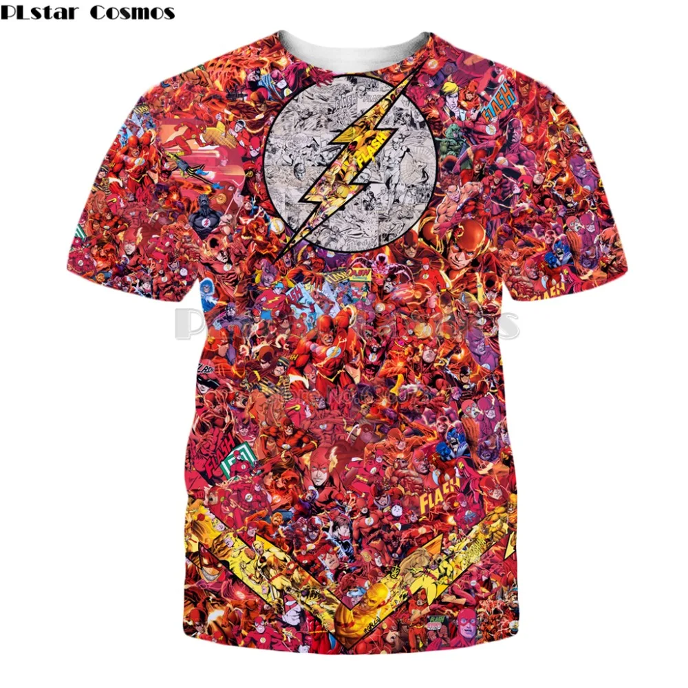 

PLstar Cosmos summer Fashion t-shirt DC Comic Superhero Flash 3d Print Unisex T-shirt Harajuku Casual streetwear t shirts SD-98