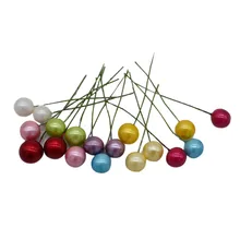 10 мм 100 шт Супер жемчужный пластиковый тычинки искусственный цветок маленькие ягоды вишня для свадебной вечеринки торт коробка декоративный венок