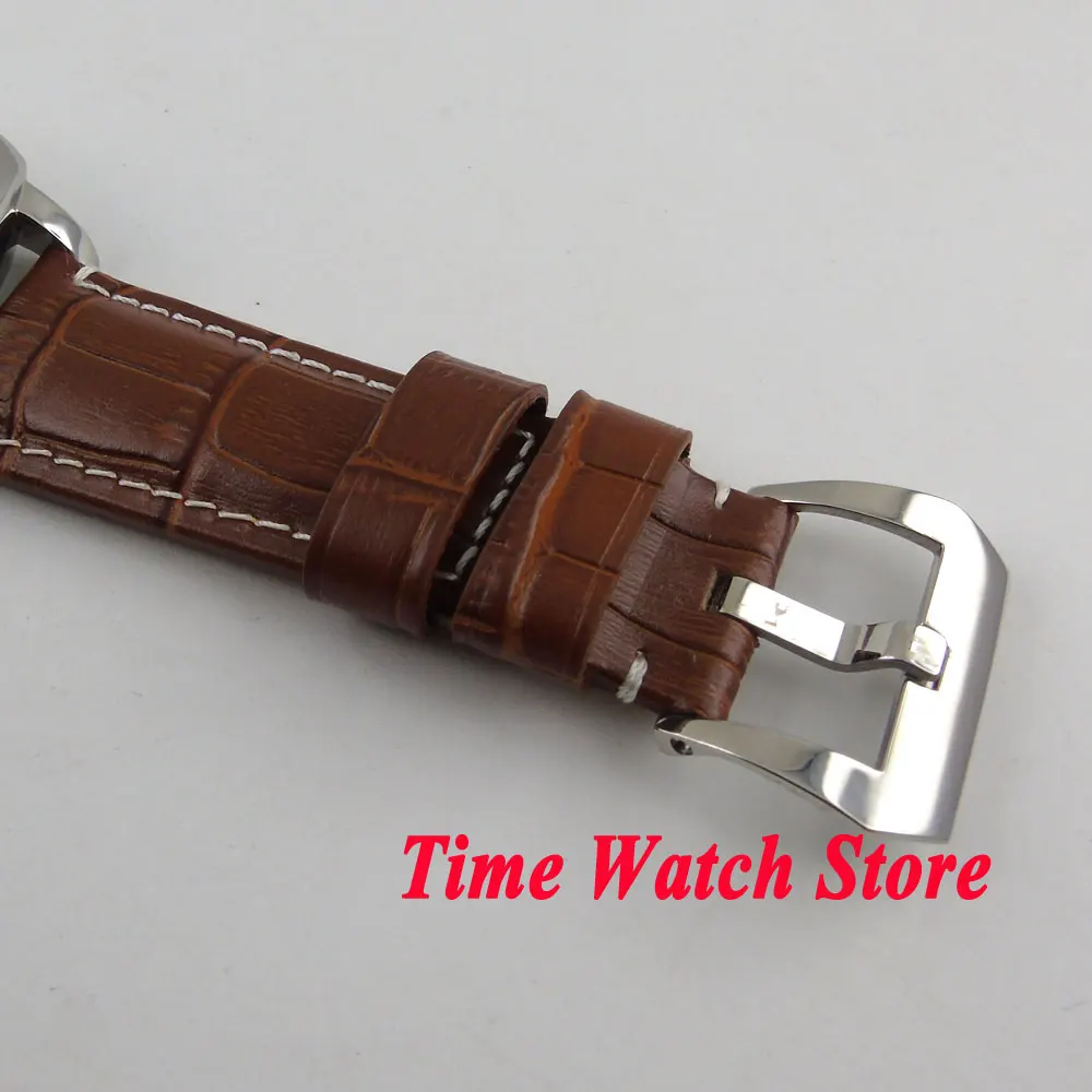 44 мм Мужские часы Parnis с белым циферблатом, светящиеся стрелки, полный хронограф, секундомер, кварцевые наручные часы для мужчин 613