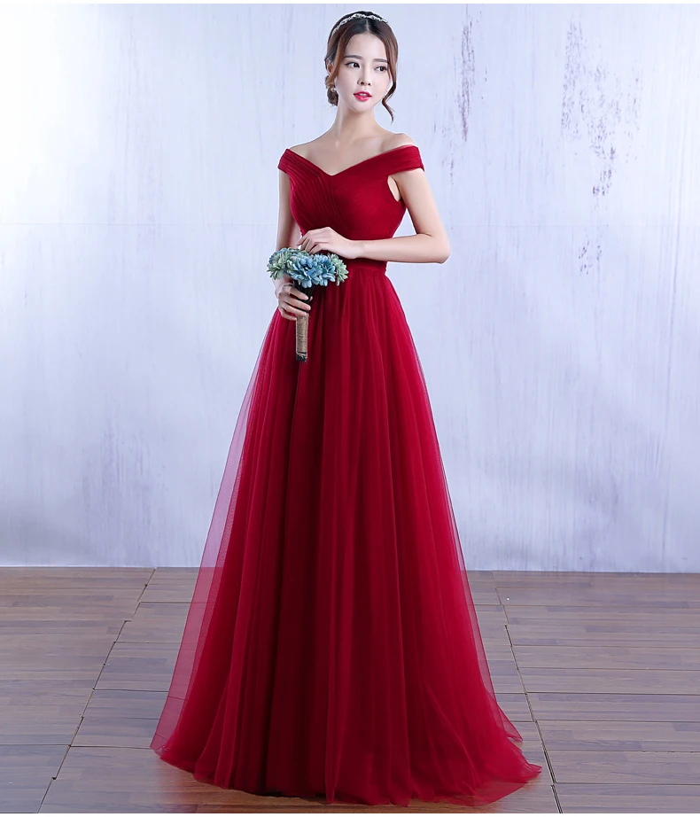 Vestido De Madrinha марсала новый сексуальный вырез с открытыми плечами Кепки рукавами